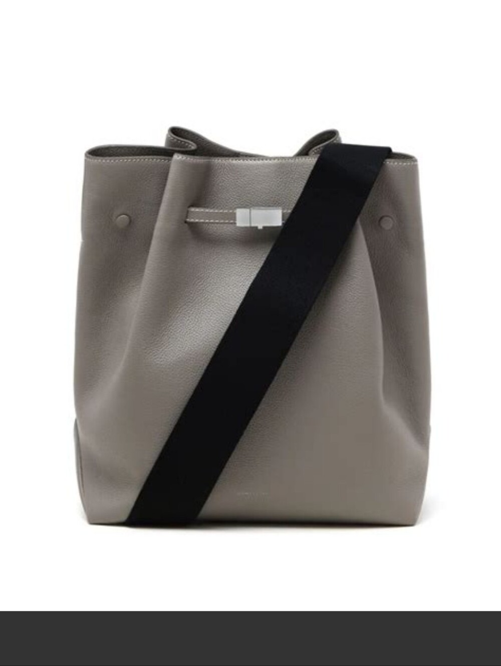 BNWT Demellier New York Large Bucket Bag- Retired Style Grey Grained Leather